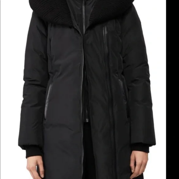 Mackage Brigid Cable Knit Collar Down Puffer Coat Medium - Picture 2 of 12